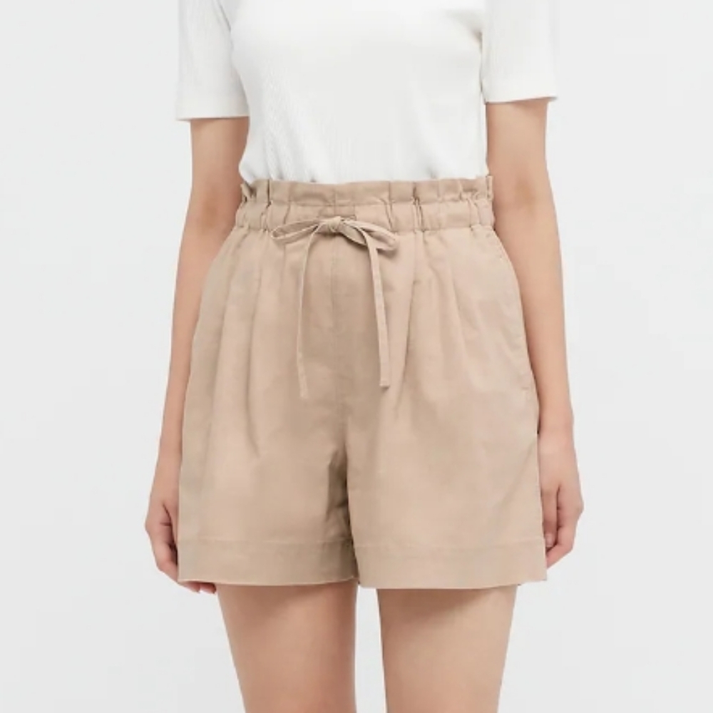 Uniqlo COTTON Linen Shorts Beige
